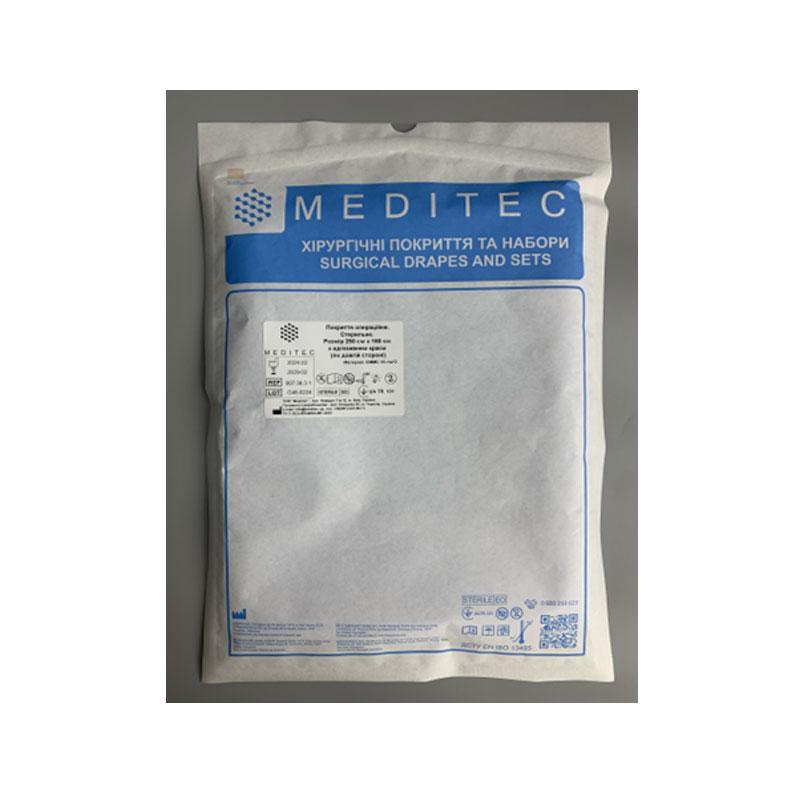 Покриття операційне. Стерильне. Розмір 300 см х 160 см з адгезивним краєм (по довгій стороні), матеріал СММС 35 г/м*2 Meditec